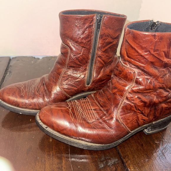 Durango TR 824 Side Zip Western Dress Ankle Boots Mens 10EE Brown Leather - Picture 3 of 8